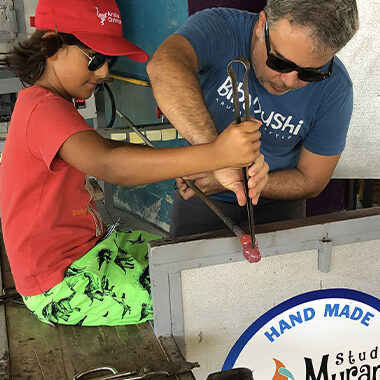 studio murano art glass blowing demonstration buki di pret activity
